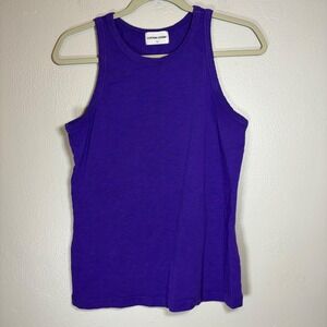 Cotton Citizen Womens Purple Slub Cotton Tank Top Size L Made in USA 52314